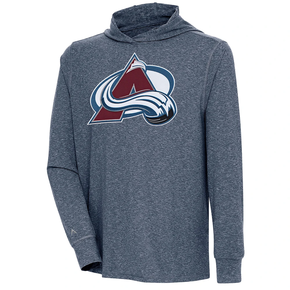 Men's Antigua Heather Navy Colorado Avalanche Saga Pullover Hoodie
