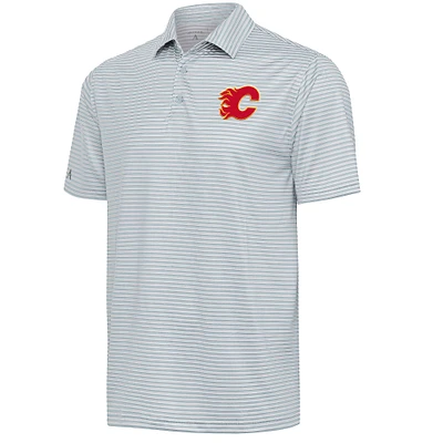 Men's Antigua Gray Calgary Flames Skills Polo