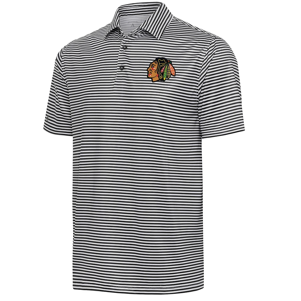 Men's Antigua Black Chicago Blackhawks Skills Polo