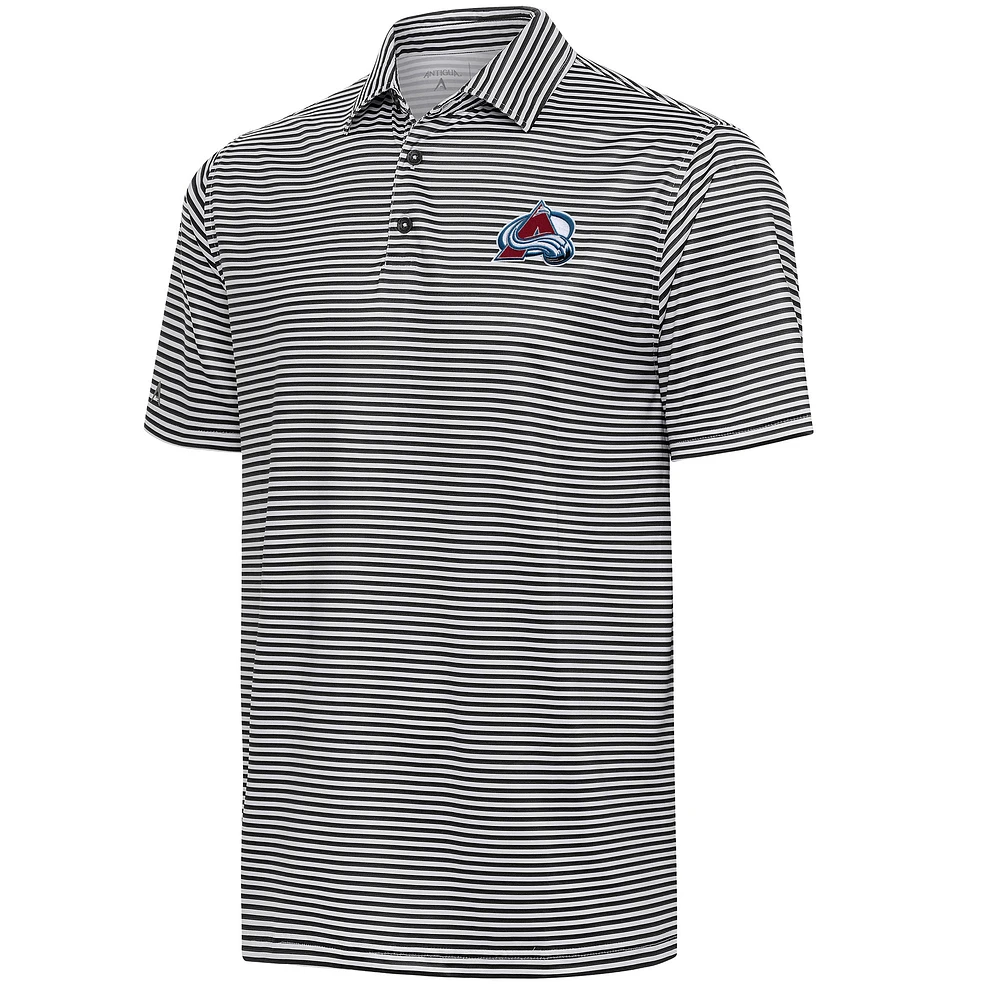 Men's Antigua Black Colorado Avalanche Skills Polo