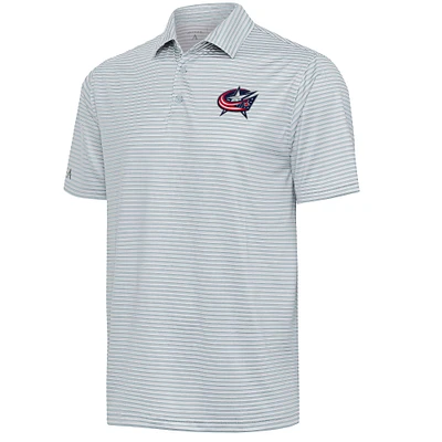 Men's Antigua Gray Columbus Blue Jackets Skills Polo
