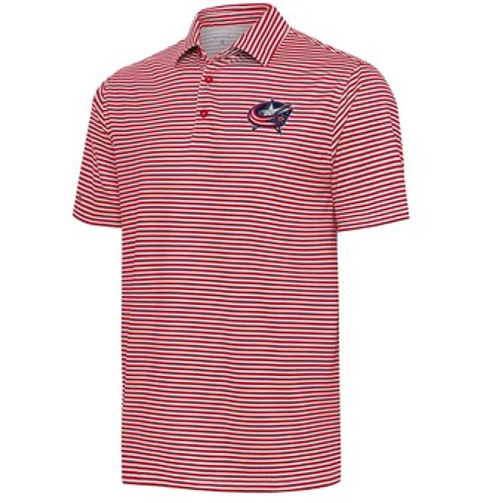 Men's Antigua Red Columbus Blue Jackets Skills Polo