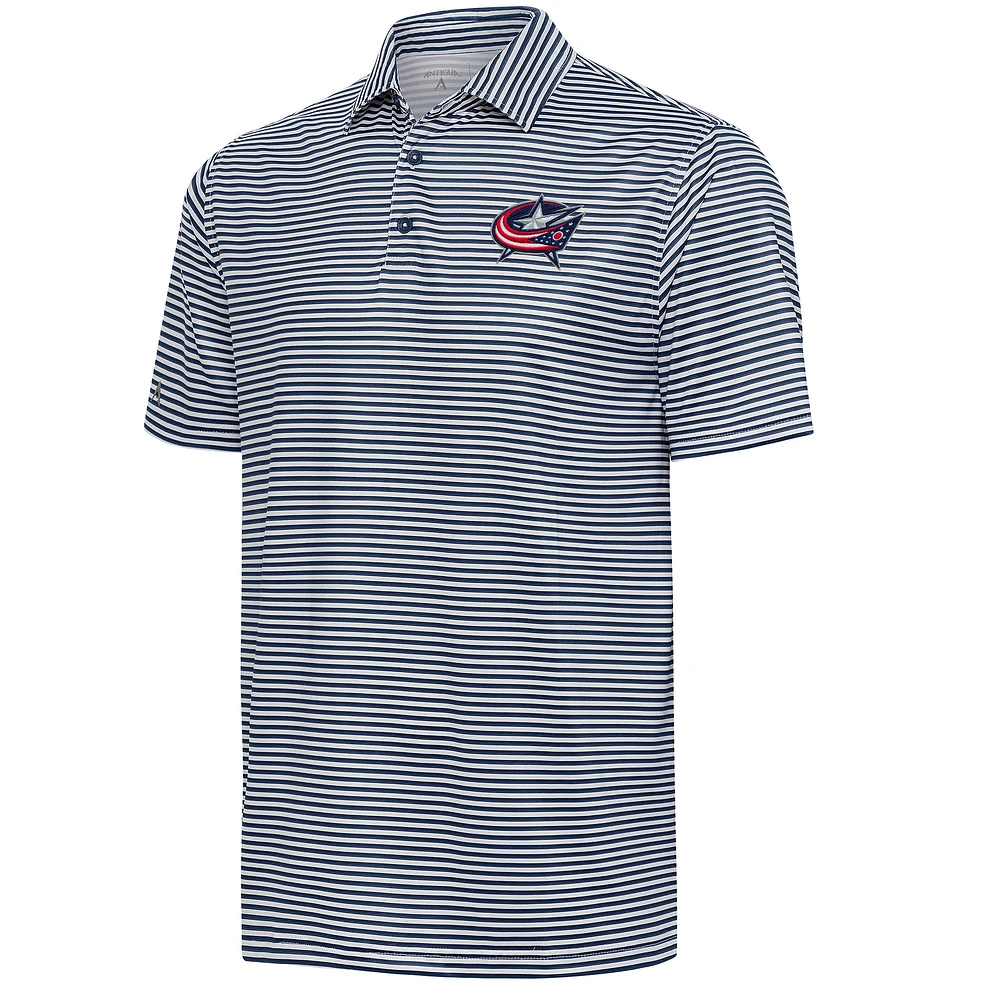Men's Antigua Navy Columbus Blue Jackets Skills Polo