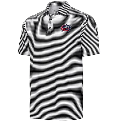 Men's Antigua Black Columbus Blue Jackets Skills Polo