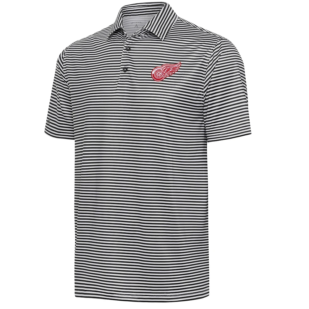 Men's Antigua Black Detroit Red Wings Skills Polo