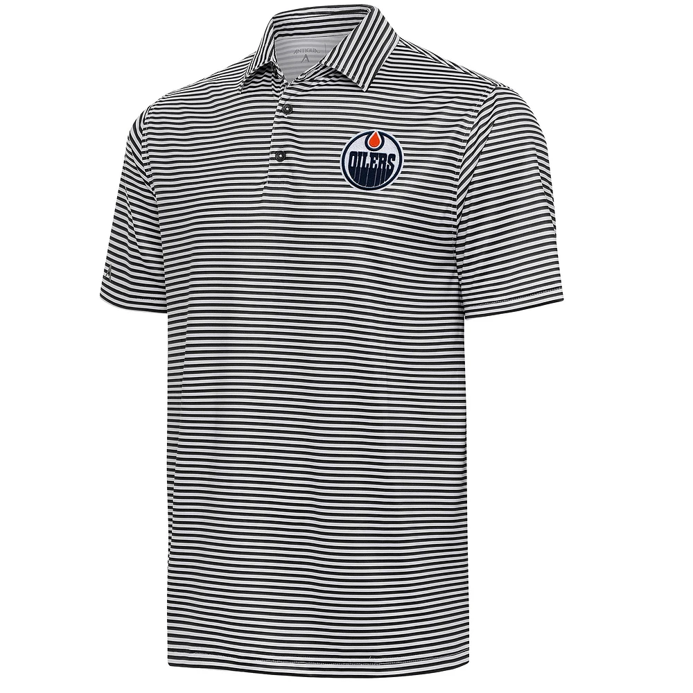 Men's Antigua Black Edmonton Oilers Skills Polo