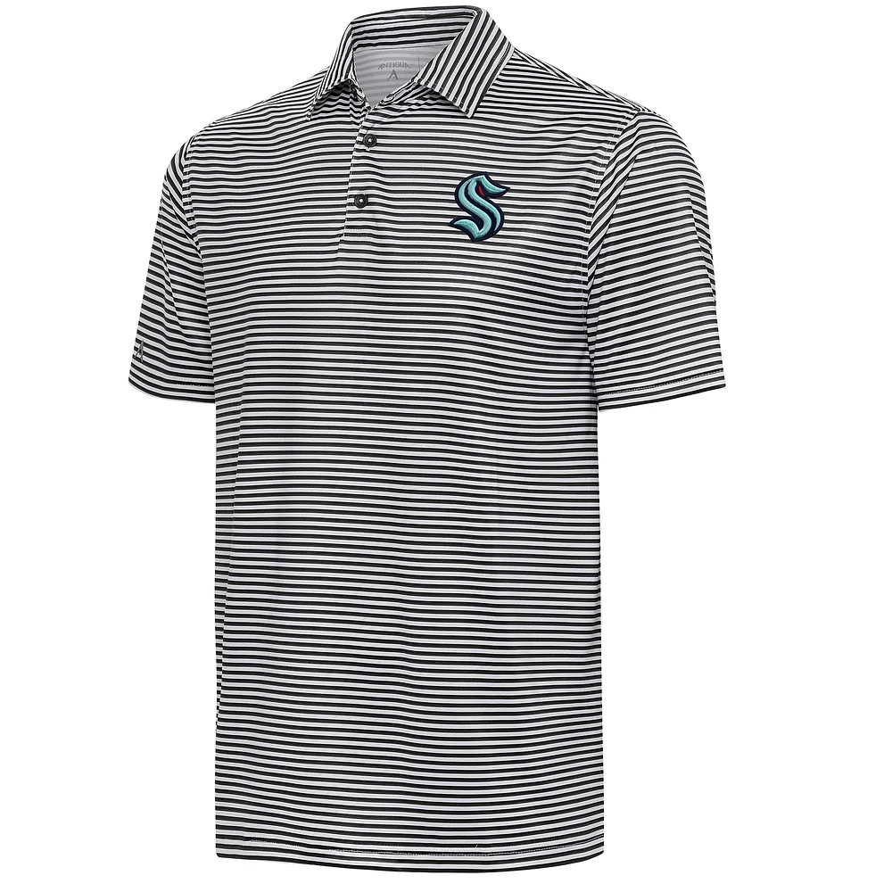 Men's Antigua Black Seattle Kraken Skills Polo
