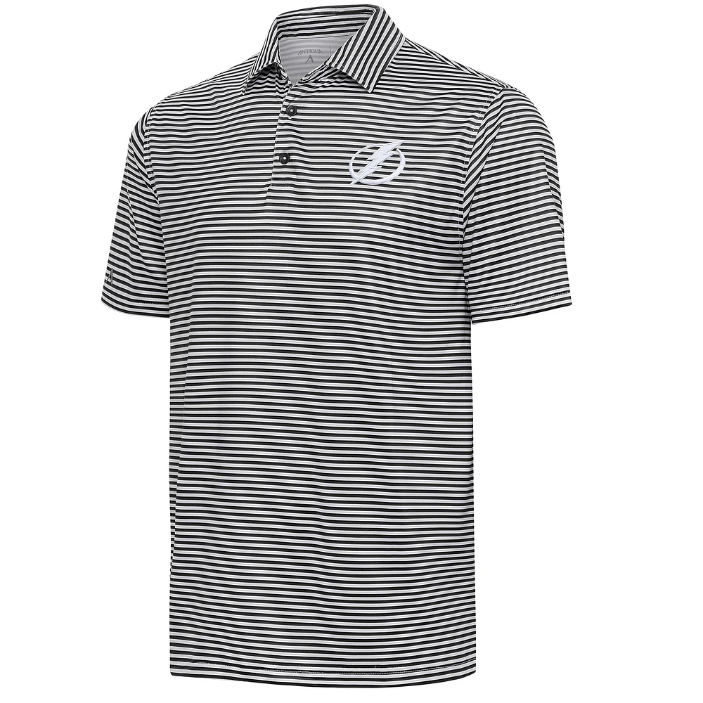 Men's Antigua Black Tampa Bay Lightning Skills Polo