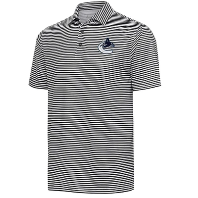 Men's Antigua Black Vancouver Canucks Skills Polo