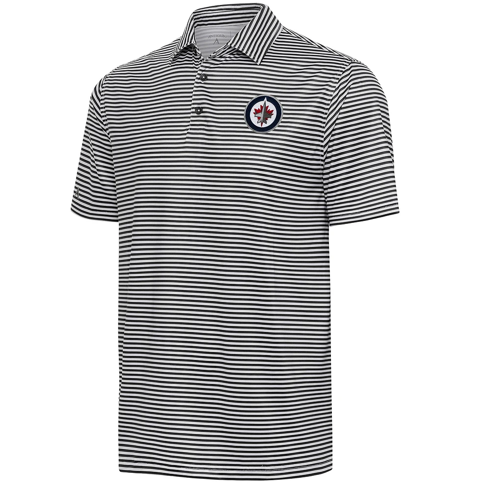 Men's Antigua Black Winnipeg Jets Skills Polo