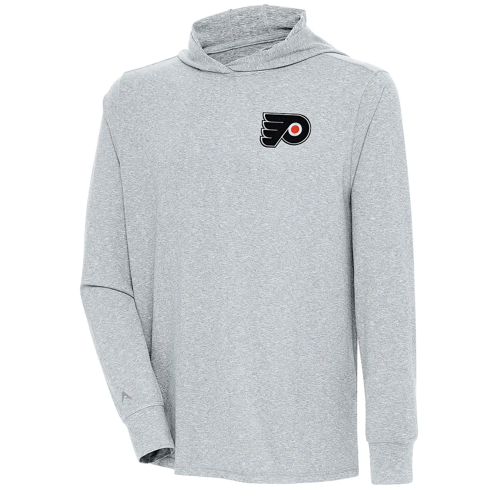Men's Antigua Heather Gray Philadelphia Flyers Saga Pullover Hoodie