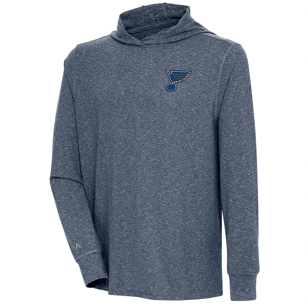 Men's Antigua Heather Navy St. Louis Blues Saga Pullover Hoodie