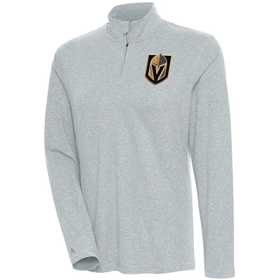 Women's Antigua Heather Vegas Golden Knights Confront Quarter-Zip Pullover Top