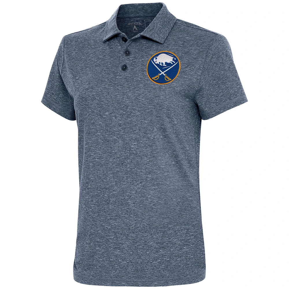 Women's Antigua Heather Navy Buffalo Sabres Motivated Polo
