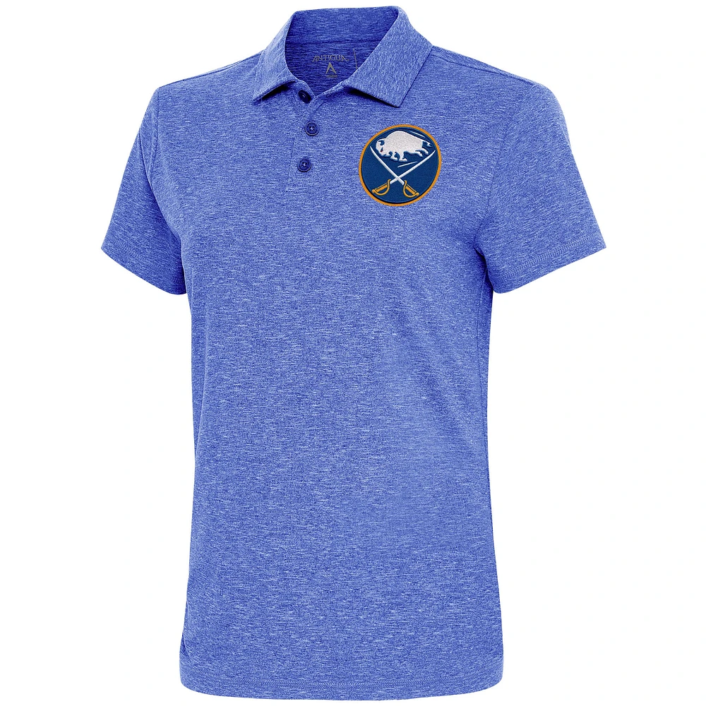 Women's Antigua Heather Royal Buffalo Sabres Motivated Polo