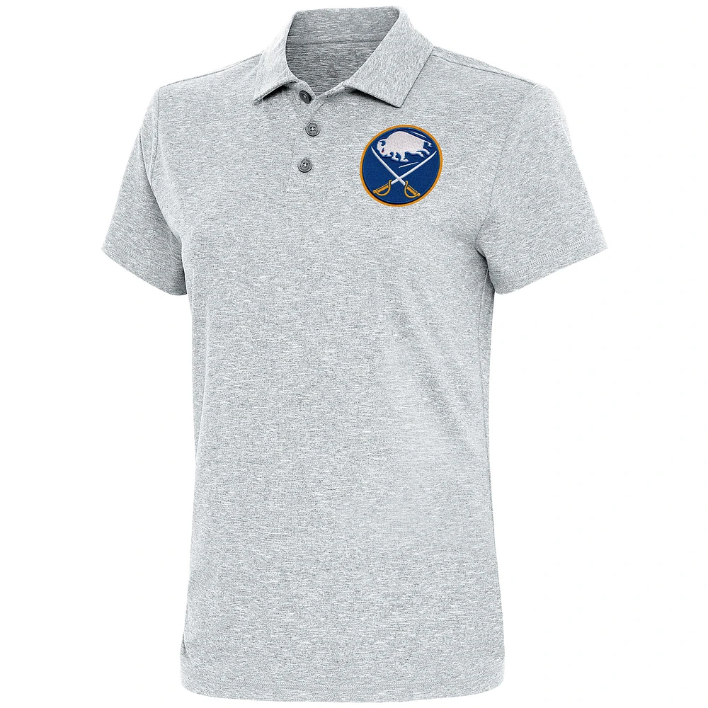 Women's Antigua Heather Gray Buffalo Sabres Motivated Polo