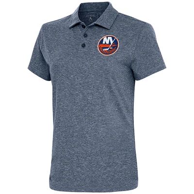 Women's Antigua Heather Navy New York Islanders Motivated Polo
