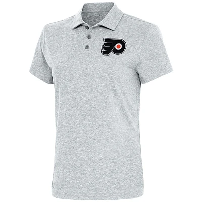Women's Antigua Heather Gray Philadelphia Flyers Motivated Polo
