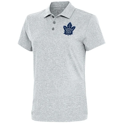Women's Antigua Heather Gray Toronto Maple Leafs Motivated Polo