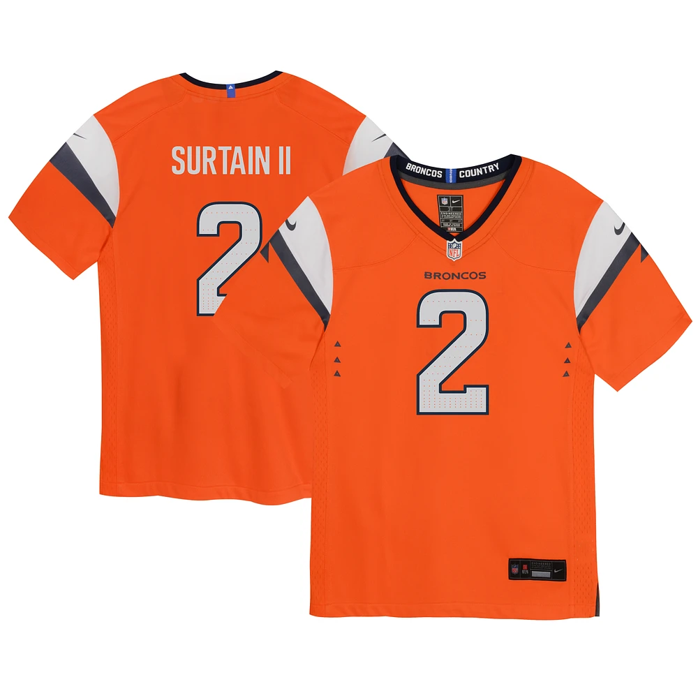 Infant Nike Patrick Surtain II Orange Denver Broncos Team Player Game Jersey