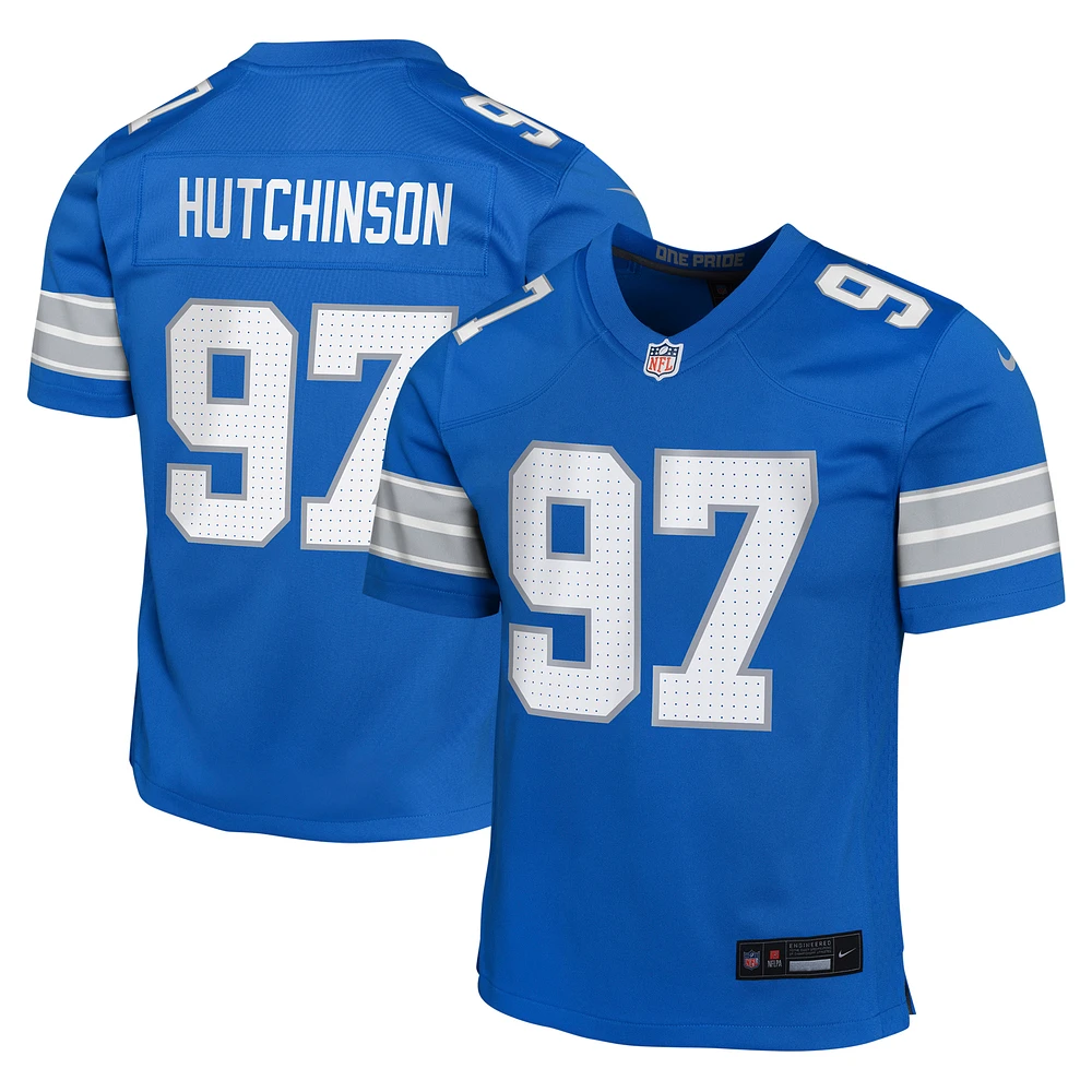 Youth Nike Aidan Hutchinson Blue Detroit Lions Game Jersey