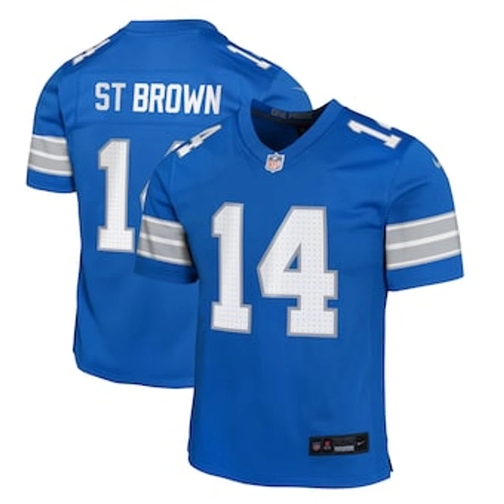 Youth Nike Amon-Ra St. Brown Blue Detroit Lions Game Jersey