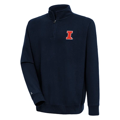 Men's Antigua Navy Illinois Fighting Illini Victory Quarter-Zip Pullover Top