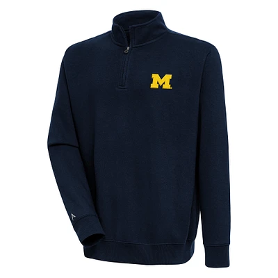 Men's Antigua Navy Michigan Wolverines Victory Quarter-Zip Pullover Top