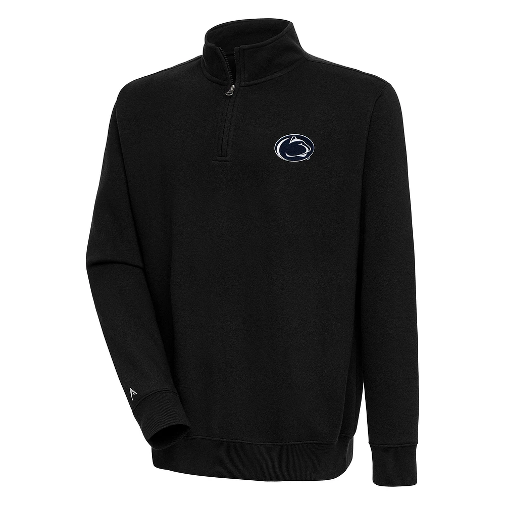 Men's Antigua Black Penn State Nittany Lions Victory Quarter-Zip Pullover Top