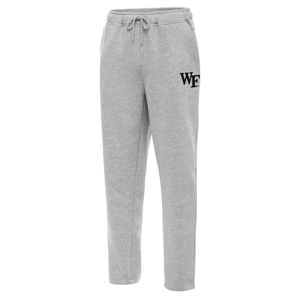 Men's Antigua Heather Gray Wake Forest Demon Deacons Victory Sweatpants