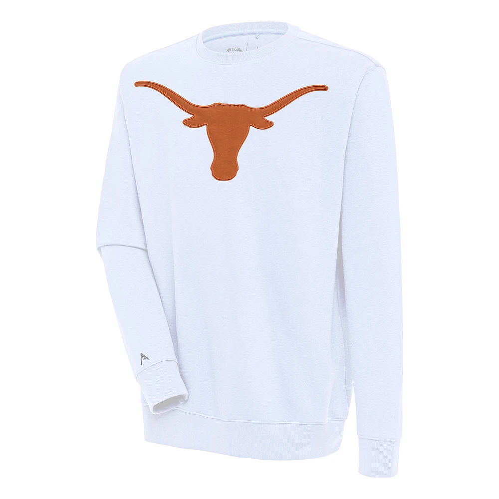Men's Antigua White Texas Longhorns Victory Pullover Sweatshirt