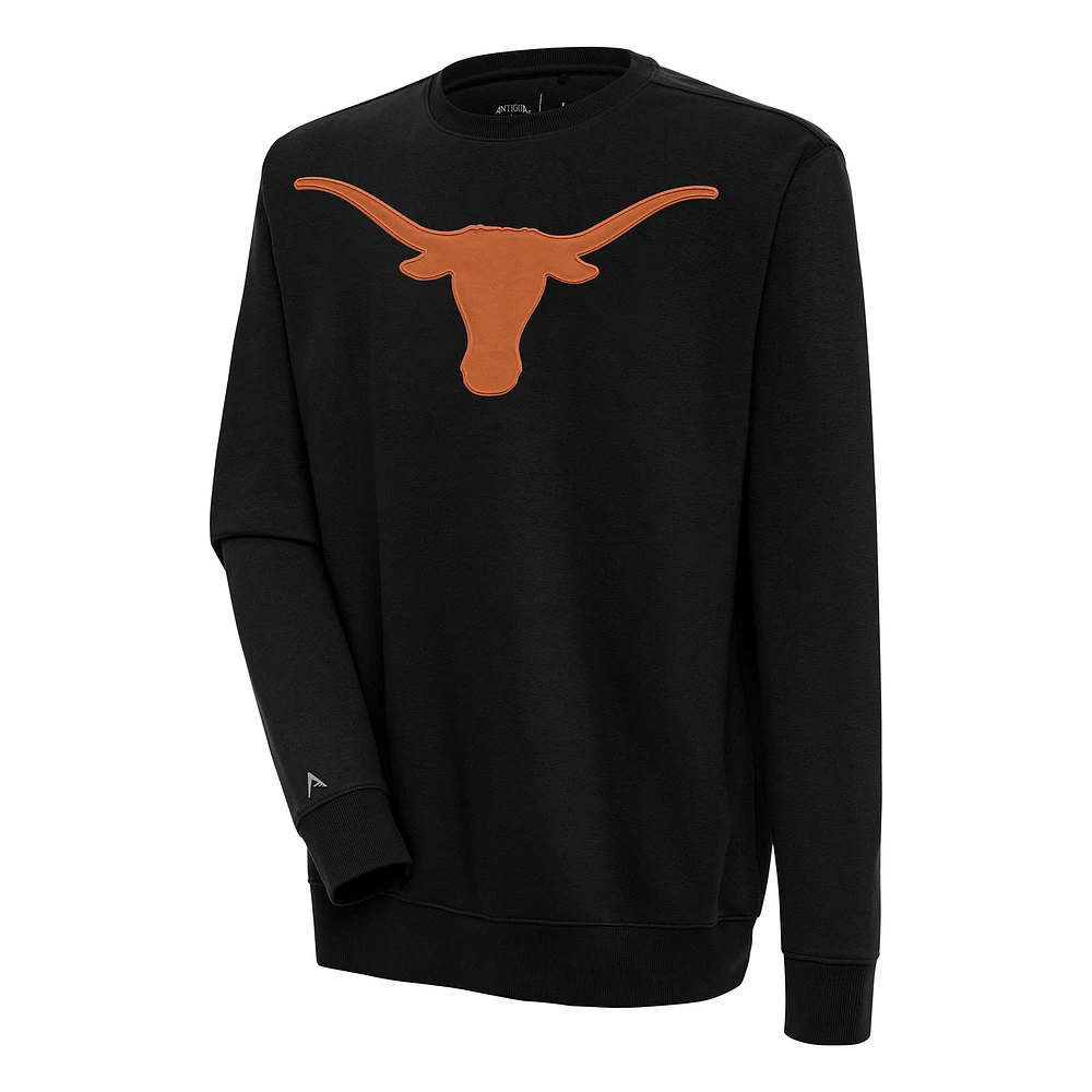 Men's Antigua Black Texas Longhorns Victory Pullover Sweatshirt