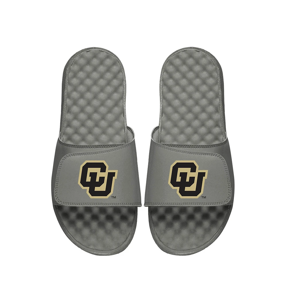 Youth ISlide Gray Colorado Buffaloes Secondary Logo Slide Sandals