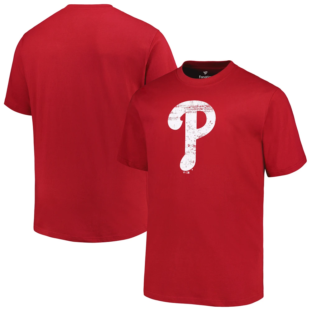 Men's Profile Red Philadelphia Phillies Big & Tall Primary Logo T-Shirt