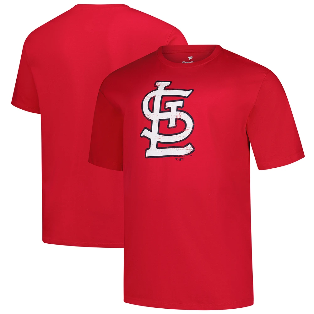 Men's Profile Red St. Louis Cardinals Big & Tall Weathered Logo T-Shirt
