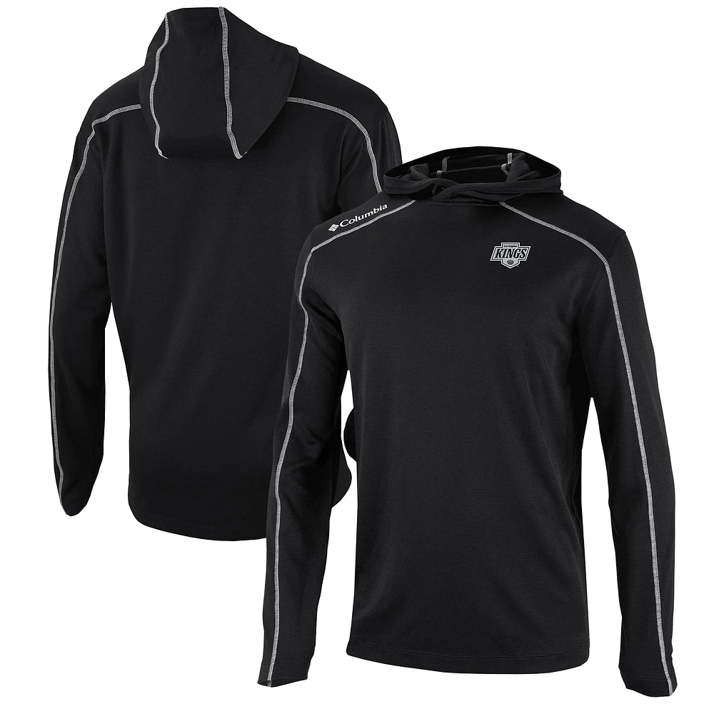 Men's Columbia Black Los Angeles Kings Omni-Wick Shotgun Long Sleeve Hoodie T-Shirt