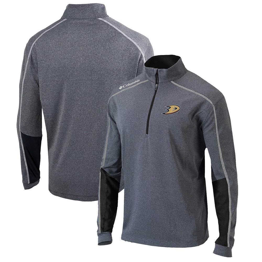 Men's Columbia Gray/Black Anaheim Ducks Omni-Wick Shotgun 2.0 Quarter-Zip Pullover Top
