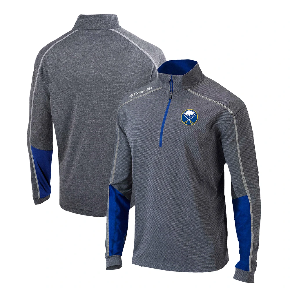 Men's Columbia Gray/Blue Buffalo Sabres Omni-Wick Shotgun 2.0 Quarter-Zip Pullover Top