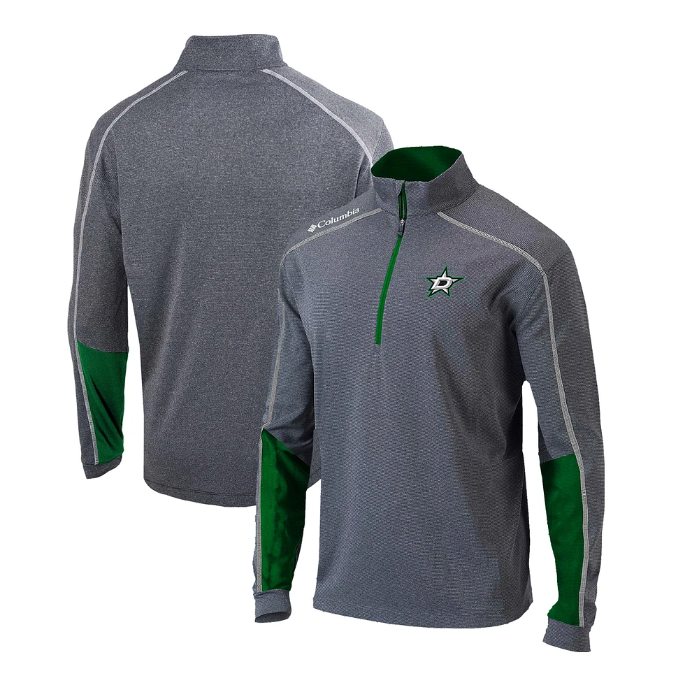 Men's Columbia Gray/Green Dallas Stars Omni-Wick Shotgun 2.0 Quarter-Zip Pullover Top