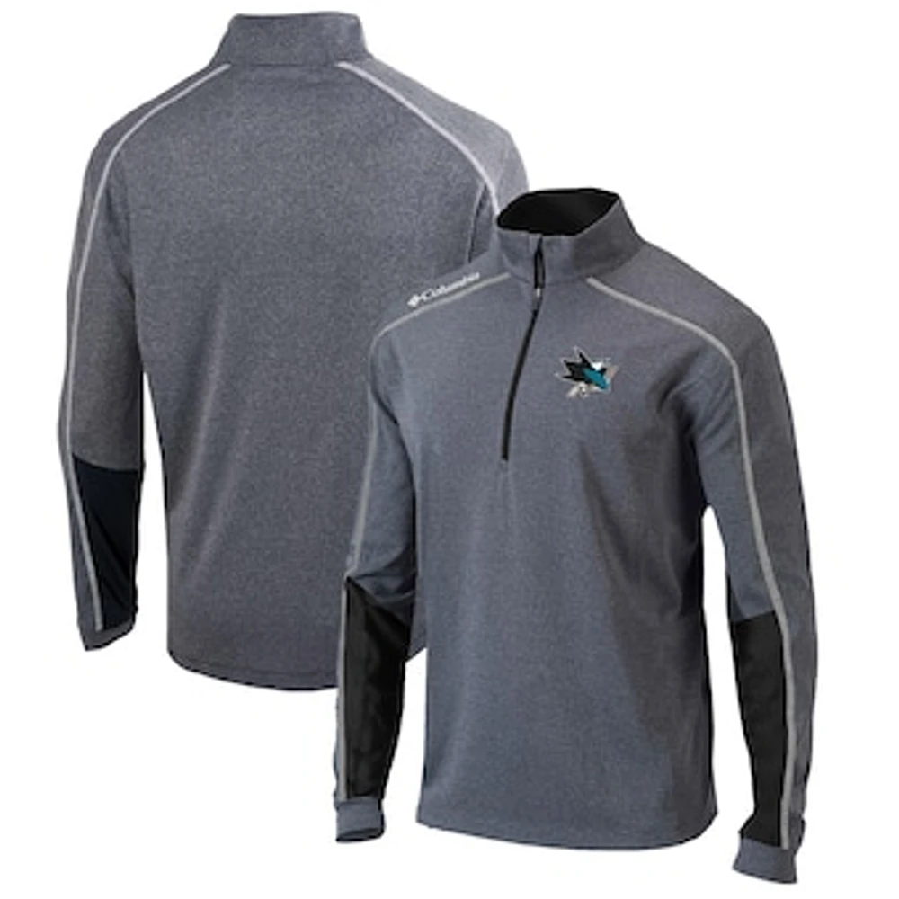 Men's Columbia Gray/Black San Jose Sharks Omni-Wick Shotgun 2.0 Quarter-Zip Pullover Top