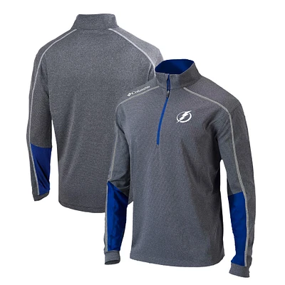 Men's Columbia Gray/Blue Tampa Bay Lightning Omni-Wick Shotgun 2.0 Quarter-Zip Pullover Top