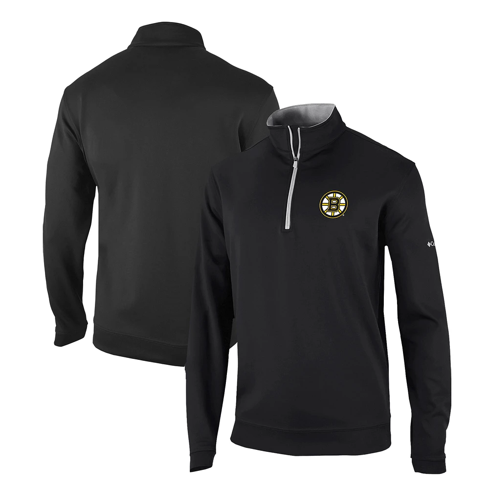 Men's Columbia Black Boston Bruins Omni-Wick Wickhams Hills Half-Zip Pullover Top