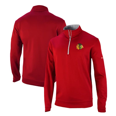 Men's Columbia Chicago Blackhawks Omni-Wick Wickhams Hills Half-Zip Pullover Top