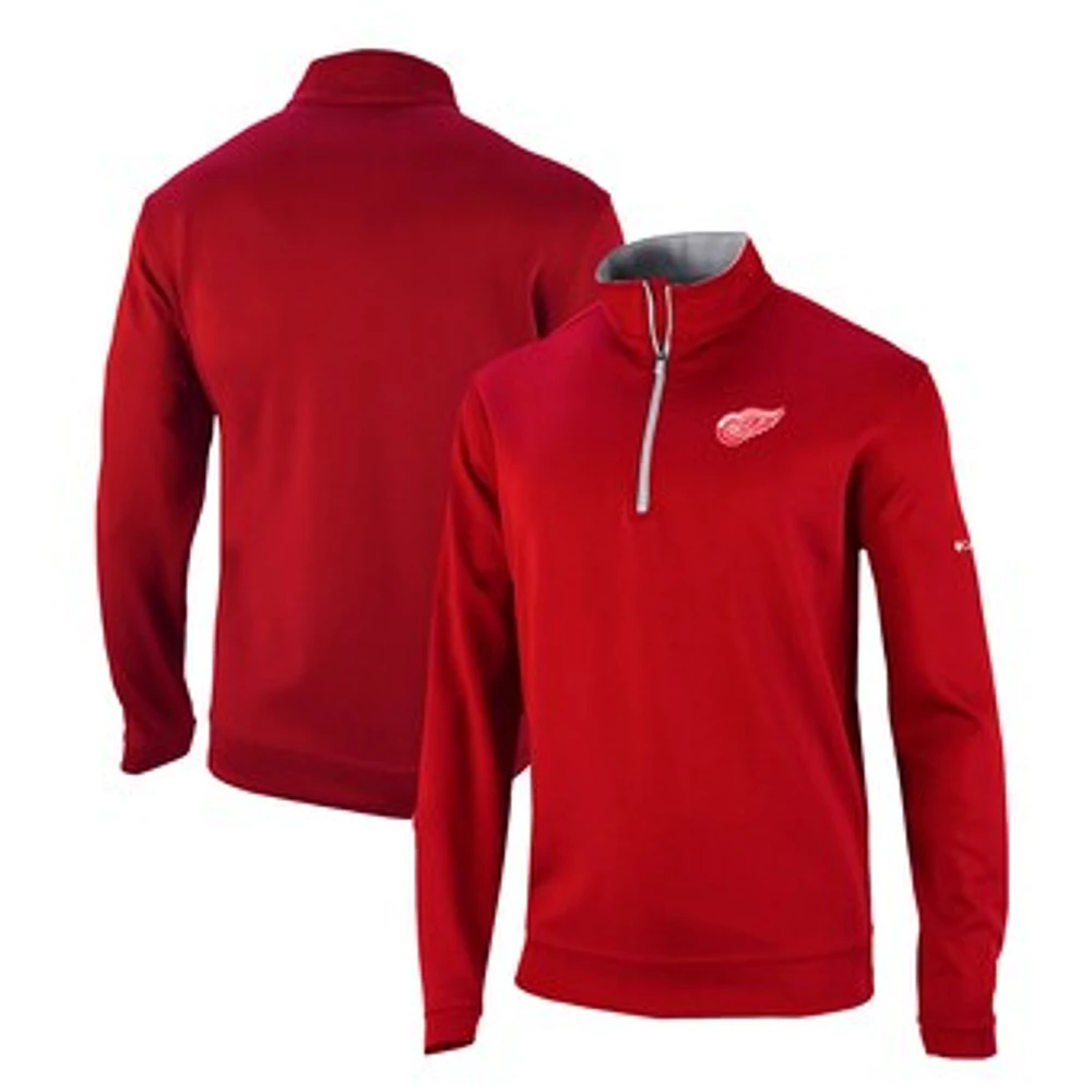 Men's Columbia Red Detroit Wings Omni-Wick Wickhams Hills Half-Zip Pullover Top