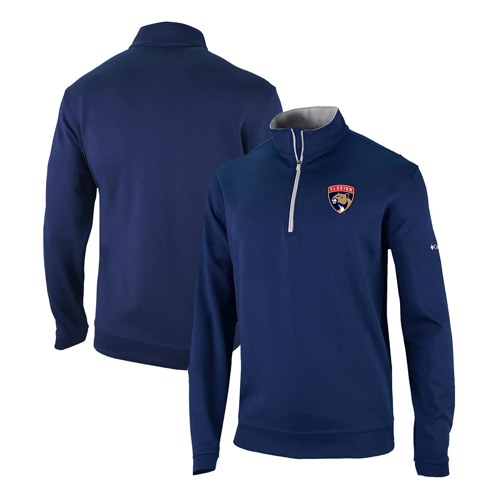 Men's Columbia Navy Florida Panthers Omni-Wick Wickhams Hills Half-Zip Pullover Top