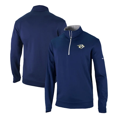 Men's Columbia Navy Nashville Predators Omni-Wick Wickhams Hills Half-Zip Pullover Top