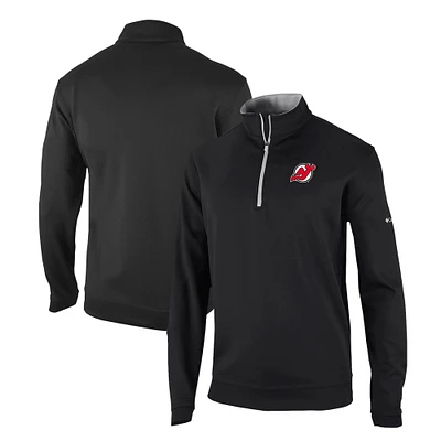 Men's Columbia Black New Jersey Devils Omni-Wick Wickhams Hills Half-Zip Pullover Top