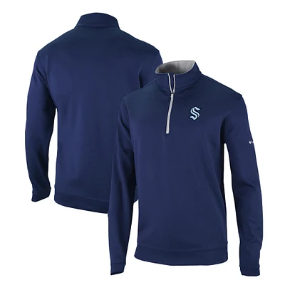 Men's Columbia Navy Seattle Kraken Omni-Wick Wickhams Hills Half-Zip Pullover Top