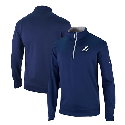 Men's Columbia Navy Tampa Bay Lightning Omni-Wick Wickhams Hills Half-Zip Pullover Top