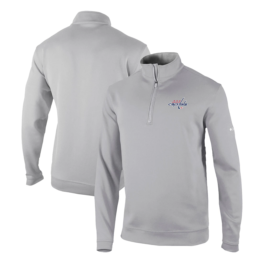 Men's Columbia Gray Washington Capitals Omni-Wick Wickhams Hills Half-Zip Pullover Top